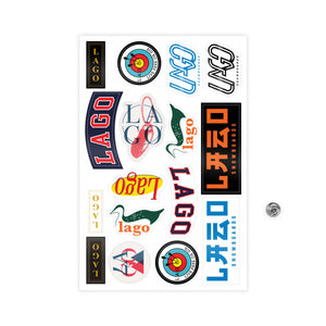 Lago Snowboards Get Stoked Sticker Pack